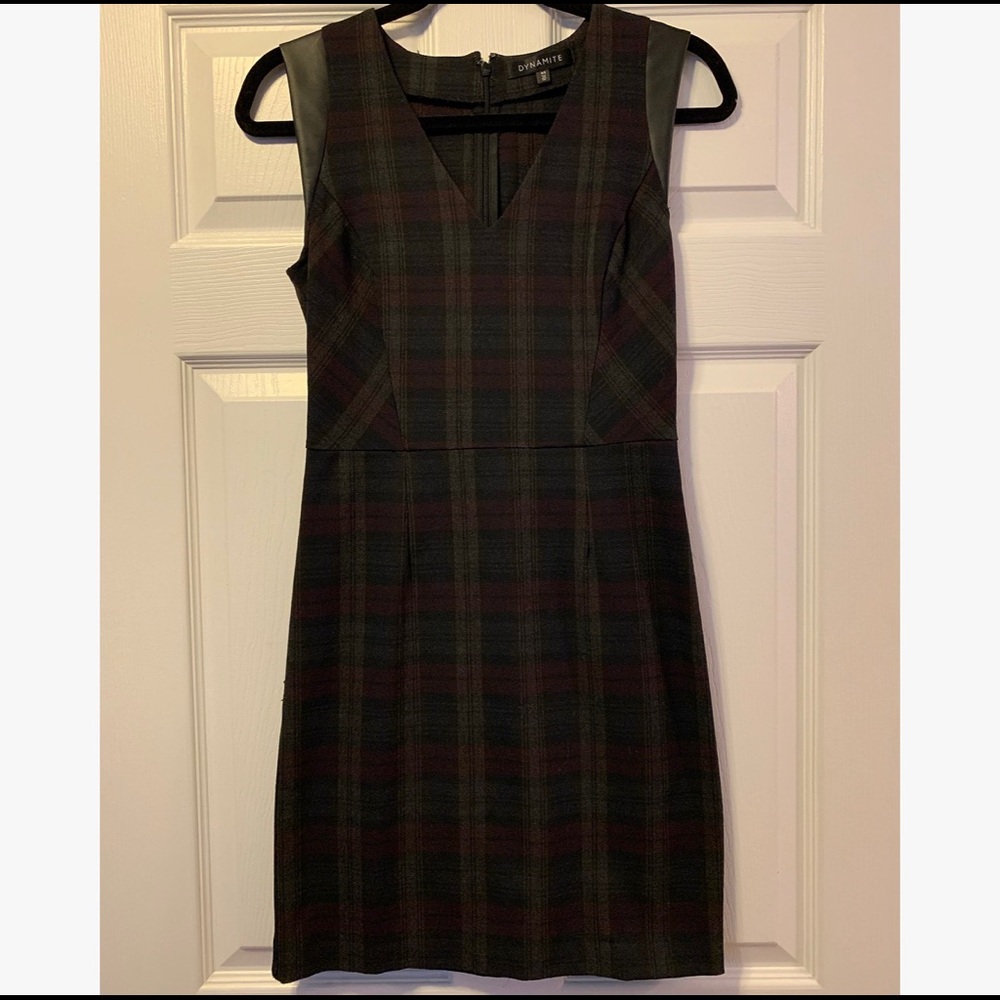 Plaid shift dress by Dynamite